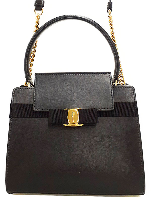 Salvatore Ferragamo】フェラガモ『ヴァラ リボン 2WAYハンドバッグ