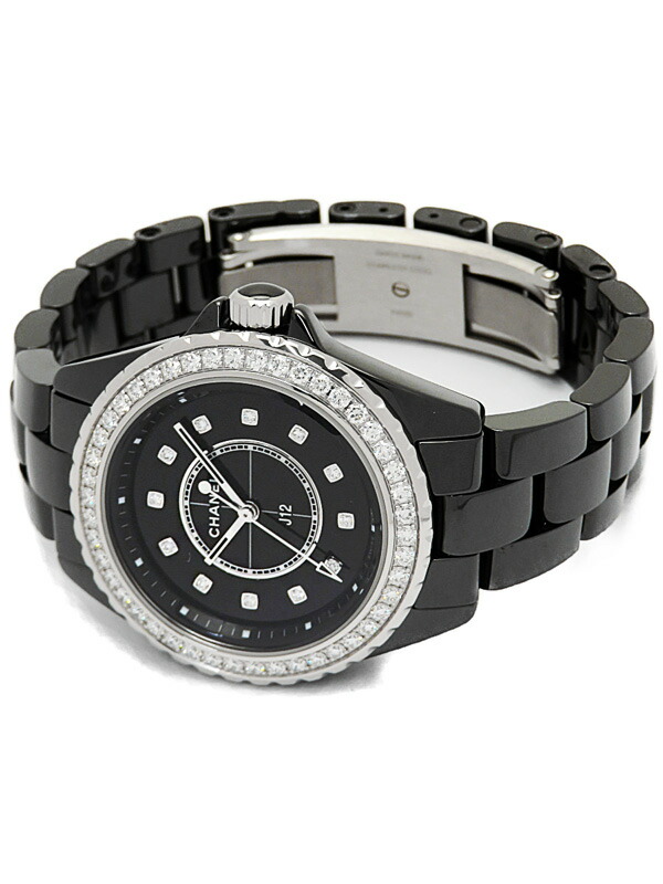 CHANEL】シャネル『J12 ブラックセラミック 33mm 12P＆ベゼルダイヤ