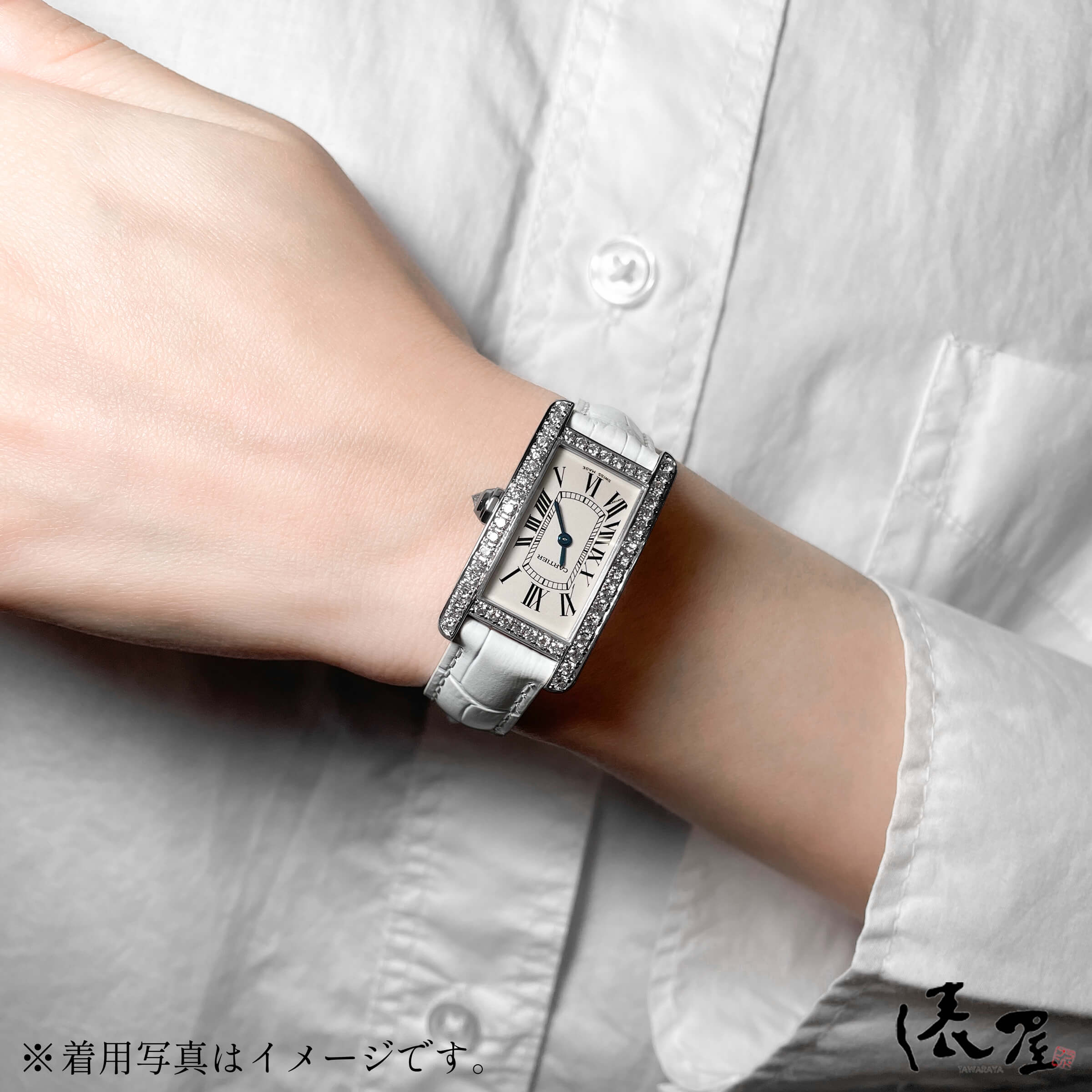 楽天市場】【K18WG】 カルティエ タンクアメリカン SM ダイヤベゼル