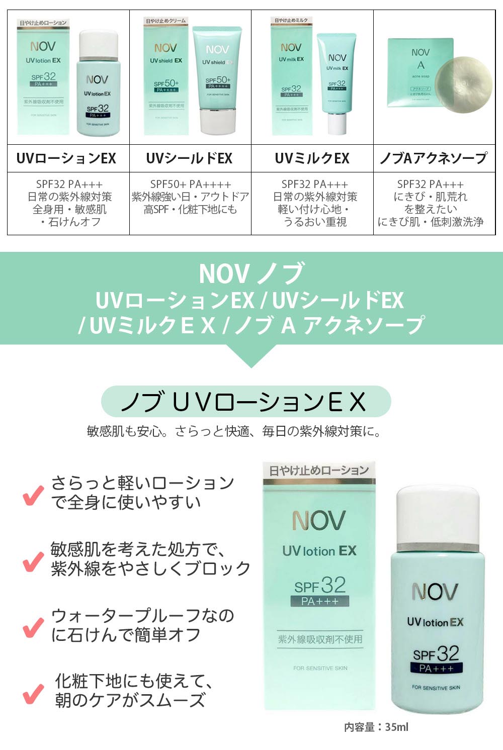 楽天市場】【国内正規品】常盤薬品 NOV ノブ UVシールドEX 30g / UV