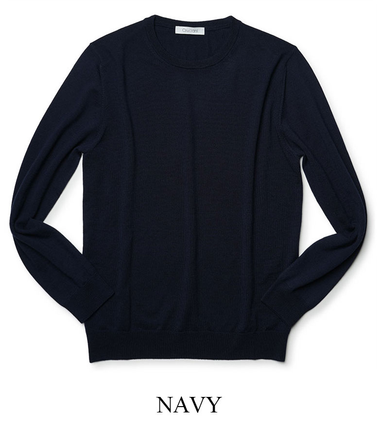 楽天市場】クルチアーニ ニット クルーネック ハイゲージ 14ゲージ