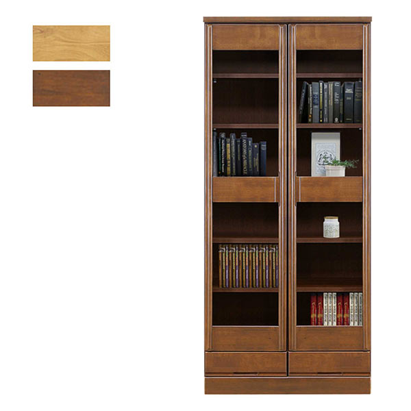 楽天市場】本棚 書棚 幅60cm 扉付 大容量 開き戸 ガラス扉 日本製