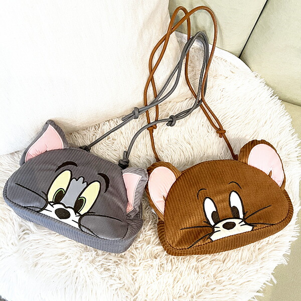 トムとジェリー フェイスアップコーデュロイバッグ(ジェリー