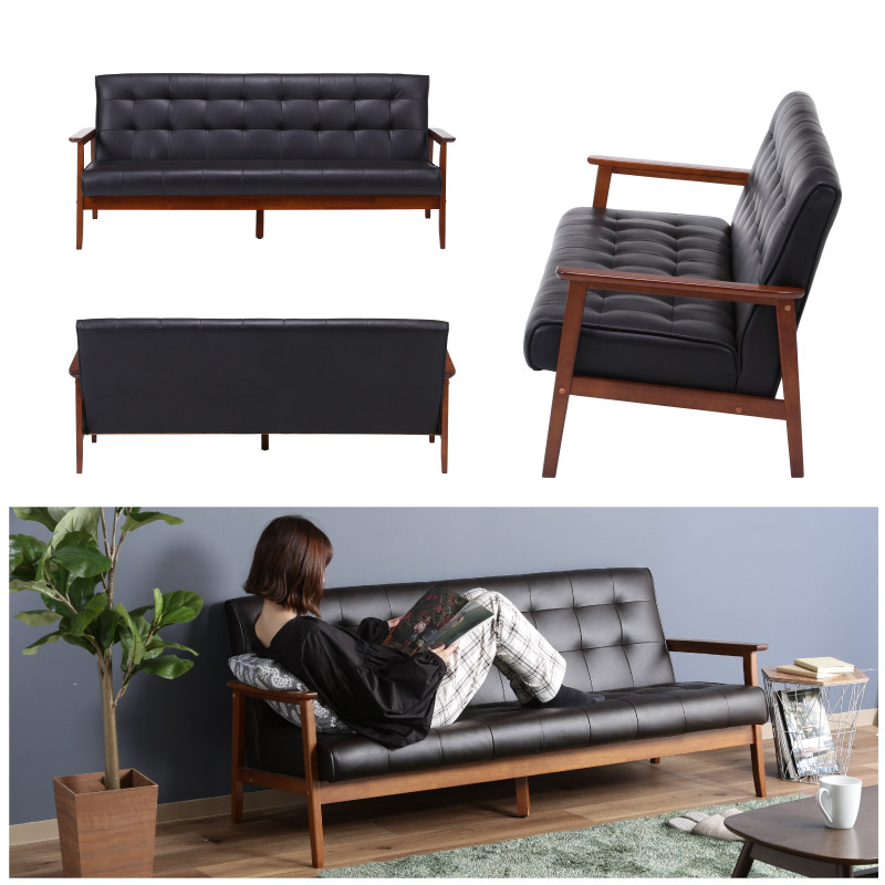 ユアサプライムス.com｜34207 バイキャストPUソファー 3P フレンズ DBR