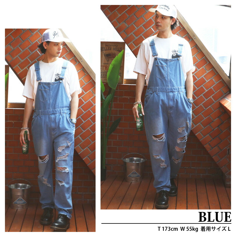 楽天市場】オーバーオール メンズ デニム【 送料無料 】全2色 新作