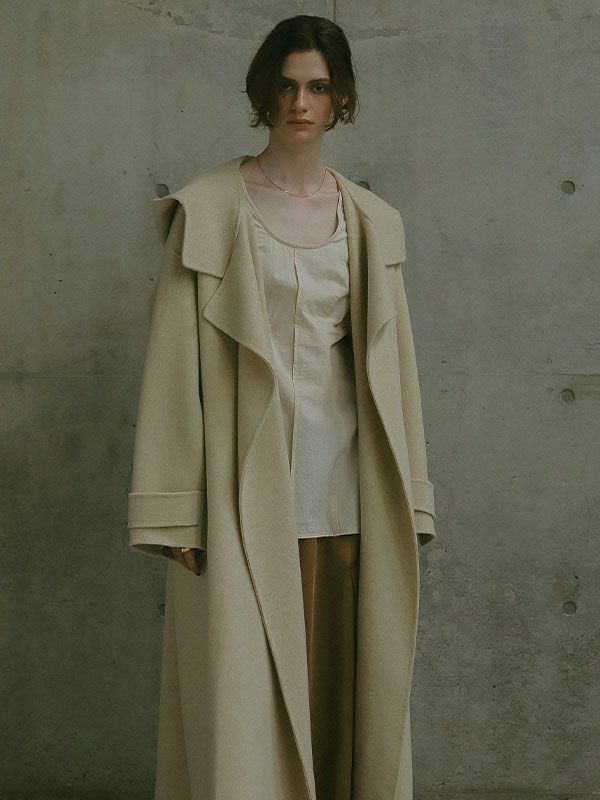 ETRE TOKYO - ウールフーディーリバーコート - BEIGE | ADDICT WEB SHOP