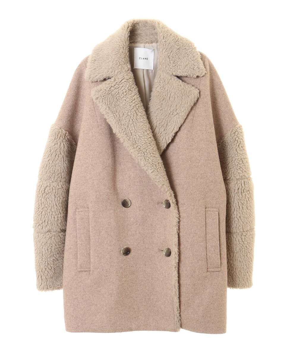 CLANE - ボアコンビネーションコクーンピーコート - BOA COMBINATION
