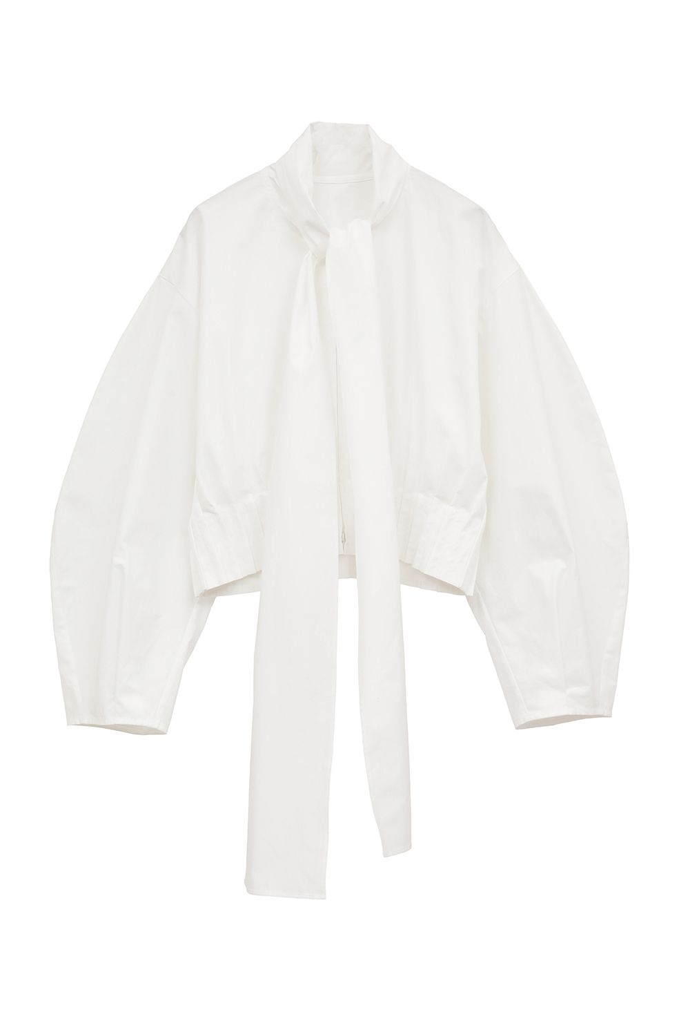 CLANE - リボンジップシャツ - RIBBON ZIP SHIRTS - WHITE | ADDICT