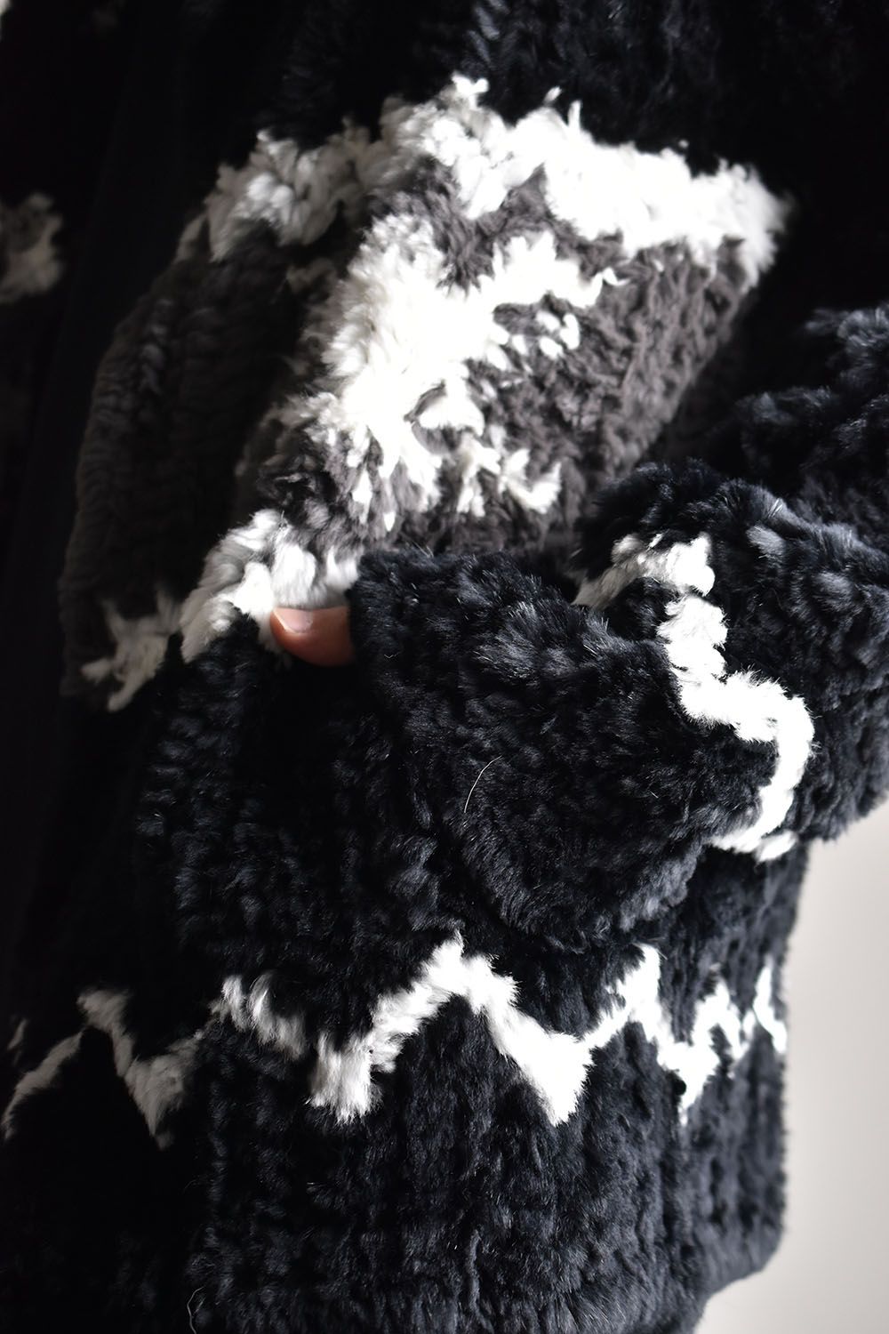 ISAMU KATAYAMA BACKLASH - Rabbit Fur Knit Hoodie