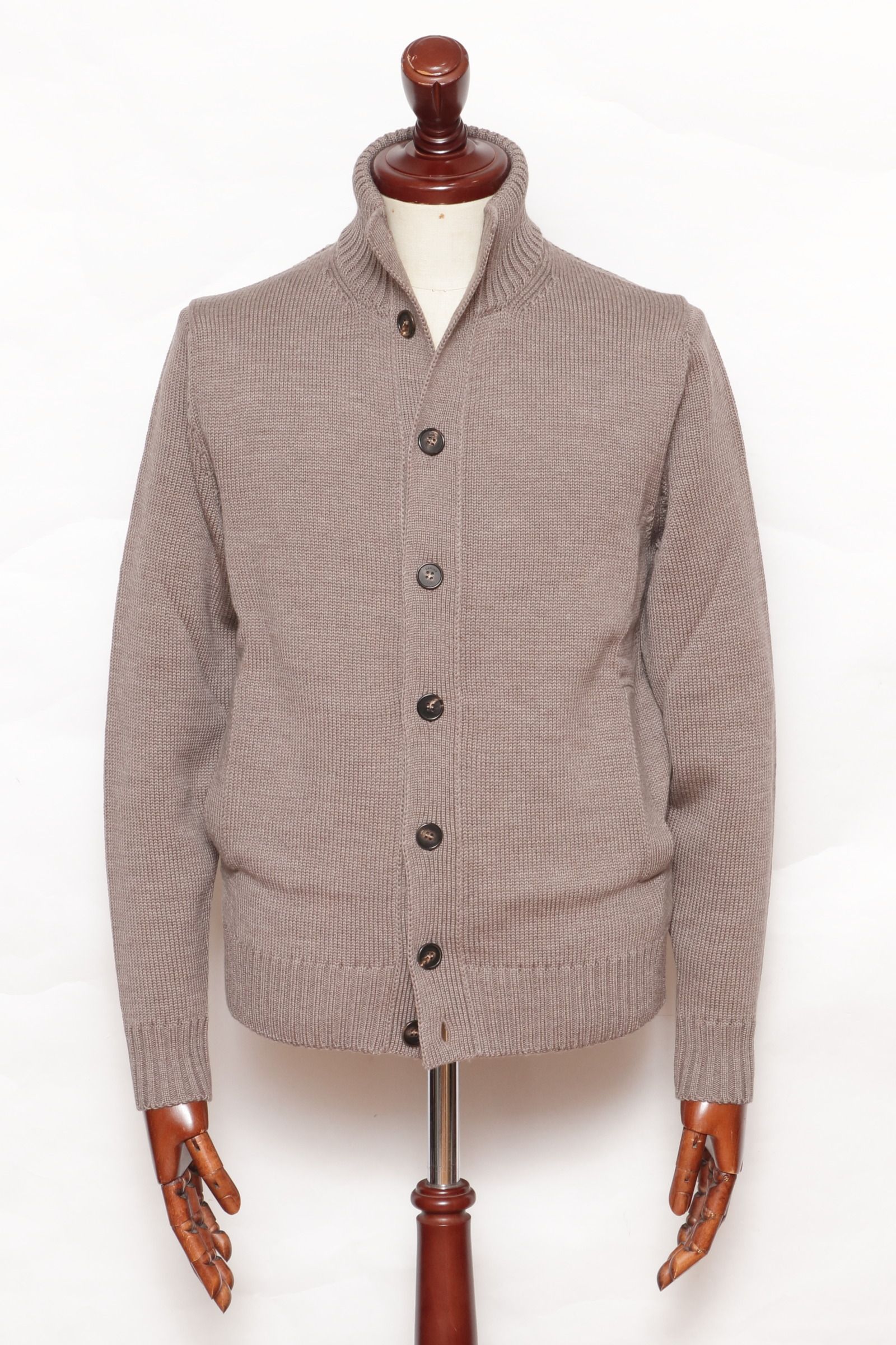 ZANONE - CHIOTO 5ゲージ ウール ソリッド スタンドカラー ニット