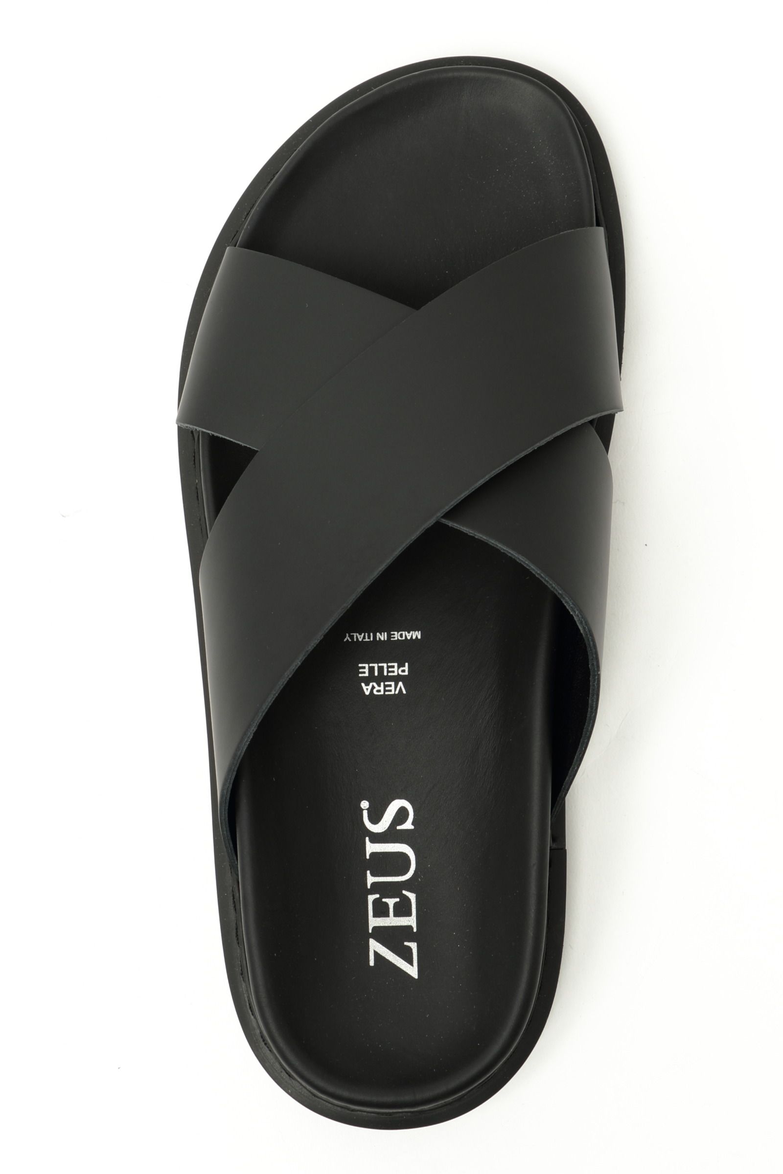 DEVIL&ZEUS - クロスストラップ コンフォート レザー サンダル