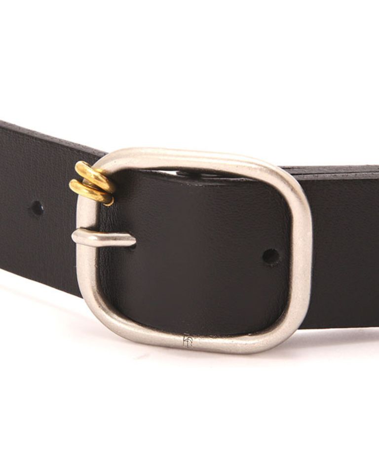 ETRE TOKYO - ブラスリングバックルセンターステッチベルト (BLACK