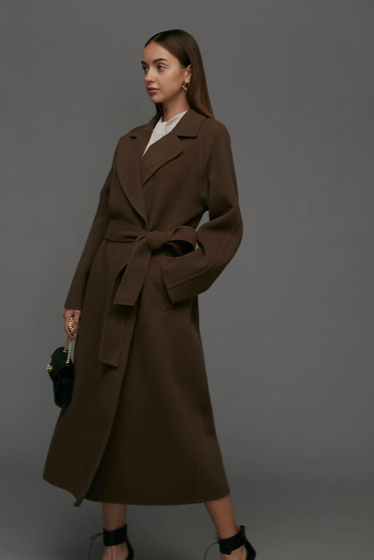 PINKY&DIANNE - ベルテッドリバーコート（ブラウン）羊毛 / カシミヤ