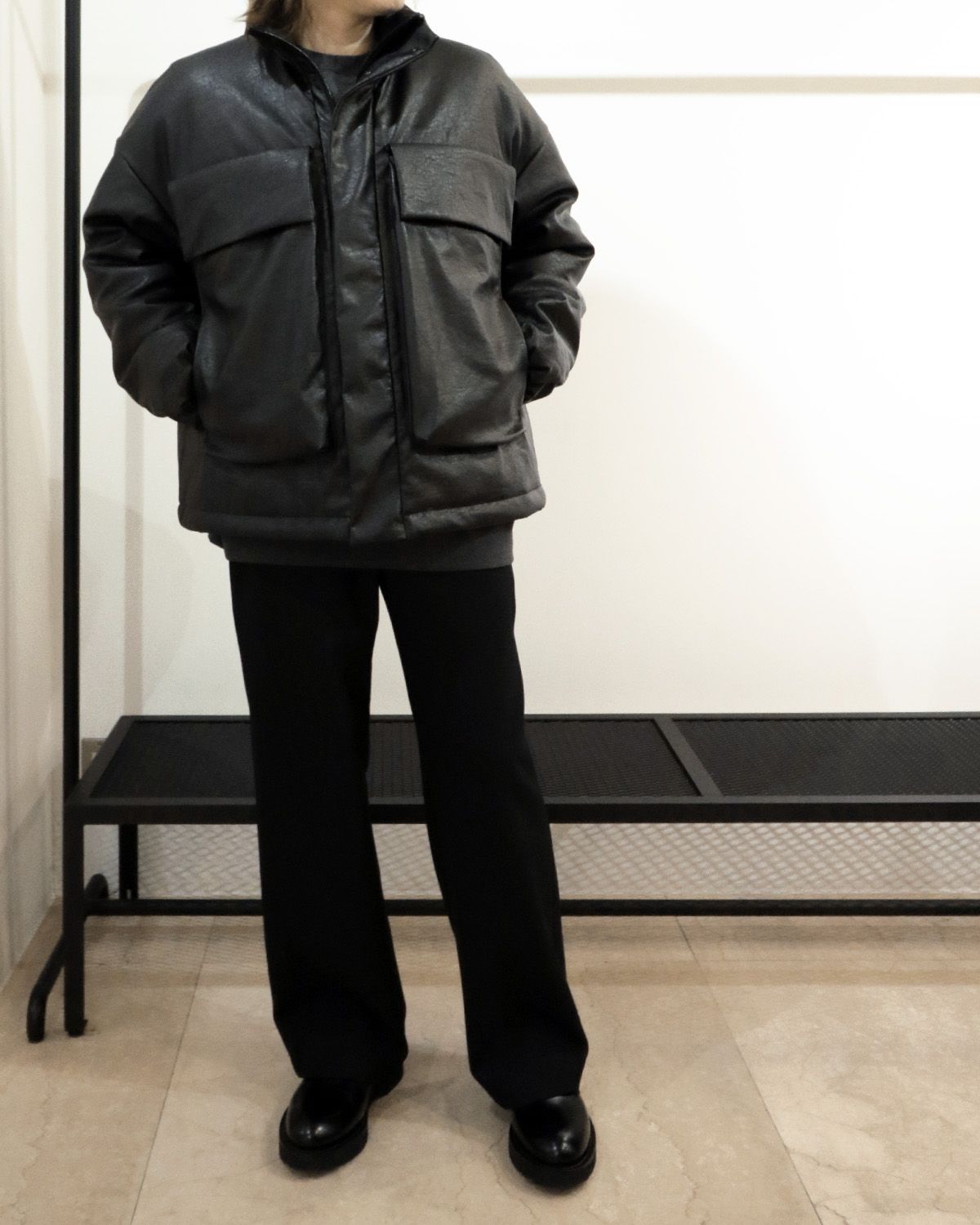 N.HOOLYWOOD おすすめアウター、高級感のあるシンセティックレザー