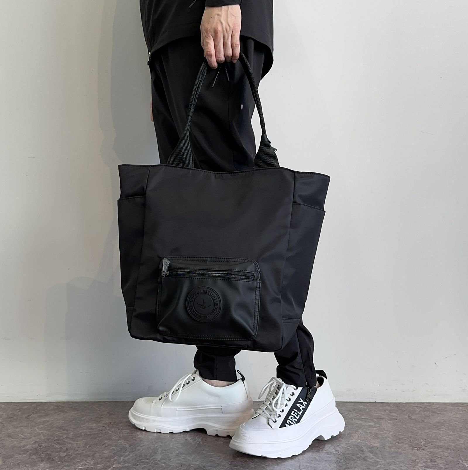 1PIU1UGUALE3 RELAX - ナイロンレザーコンビトートバッグ / usz-23007