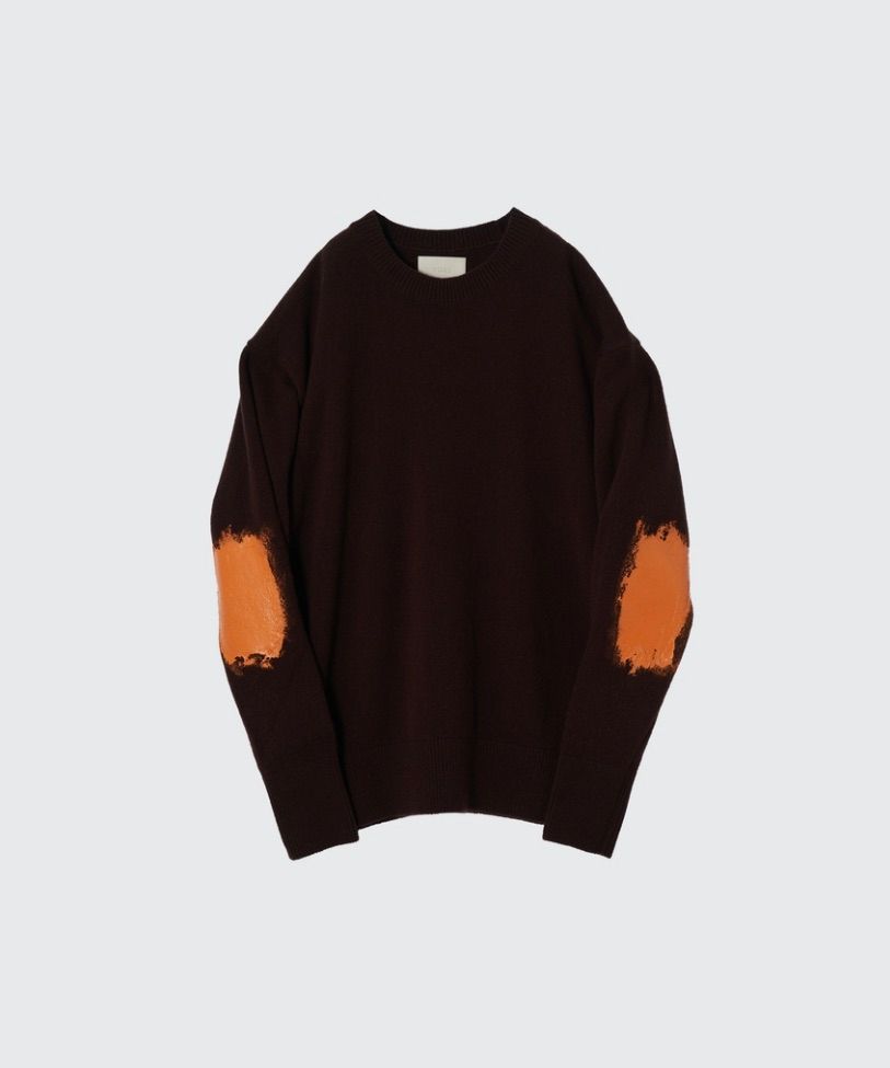 YOKE - ヨーク24FW PAINTED ELBOW PATCH SWEATER(YK24FW0822S)BROWN | MARK