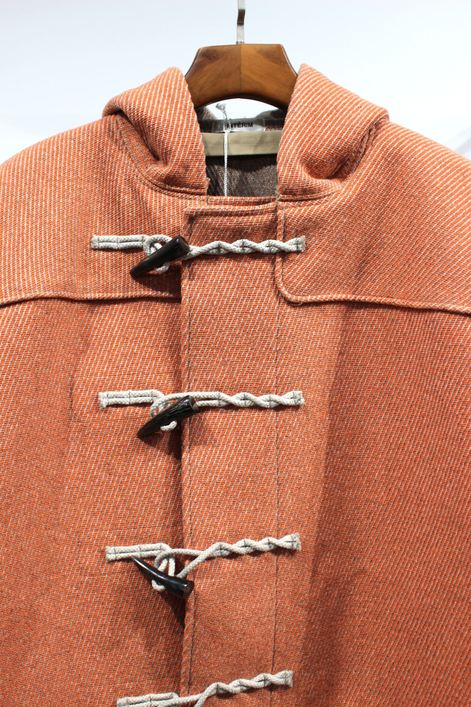 INTERIM - HYPER BIG CASHMERE HEAVY ROYAL NAVY DUFFEL COAT | ORANGE