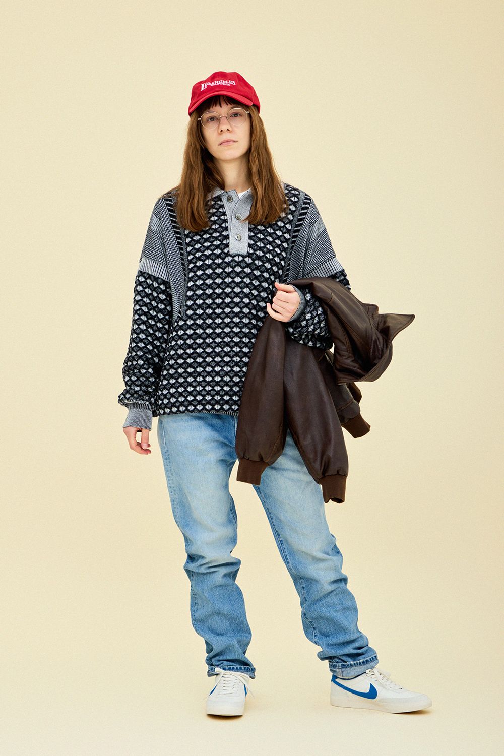 YASHIKI - 【ラスト1点】【25AW】Rikka Knit Polo(MIX GRAY) | Salty