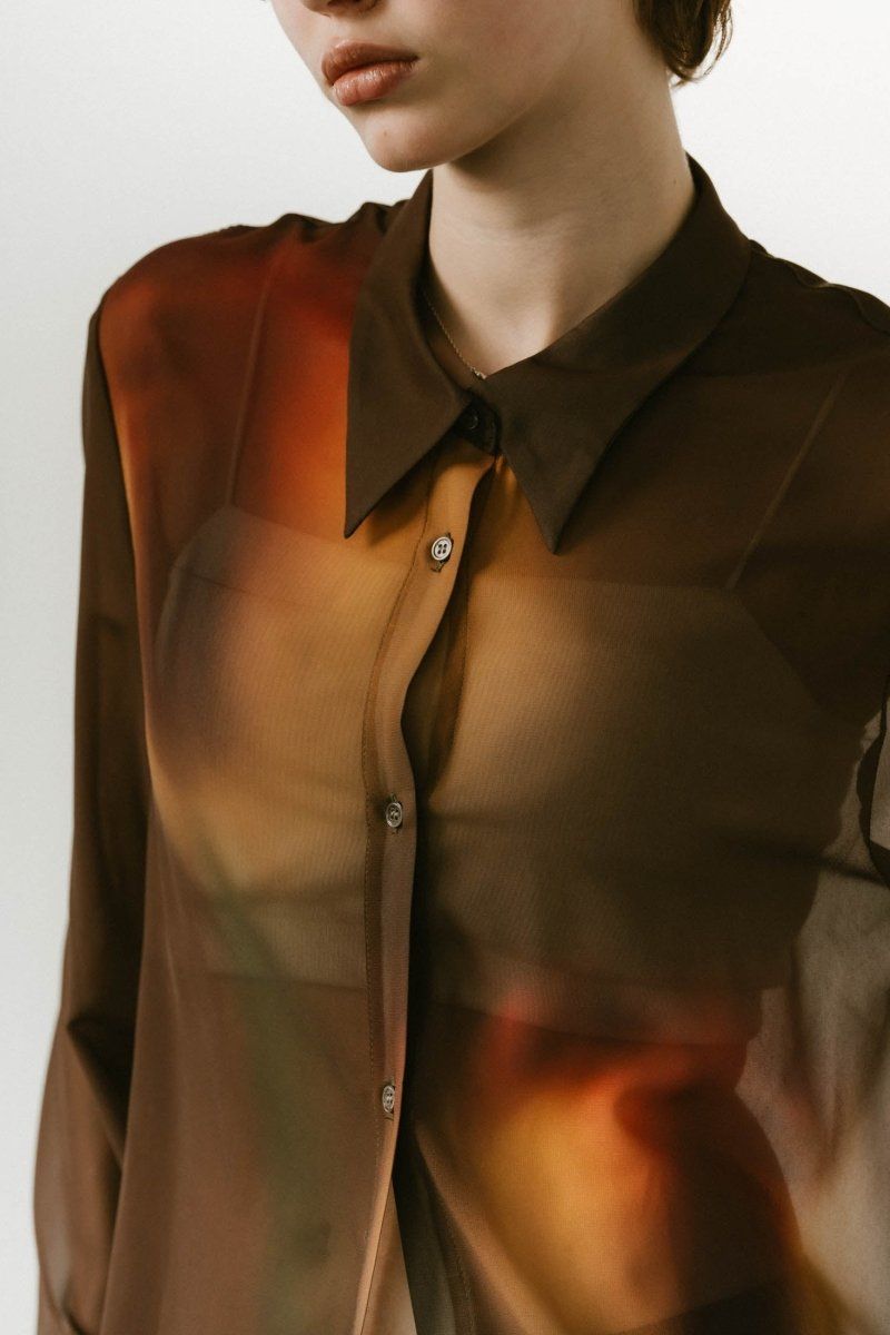 Knuth Marf - flower print sheer shirt / フラワープリントシアー