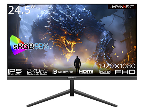 ゲーミングモニター JN-IPS245G240FHDR[24.5型/240Hz/フルHD/AHVA