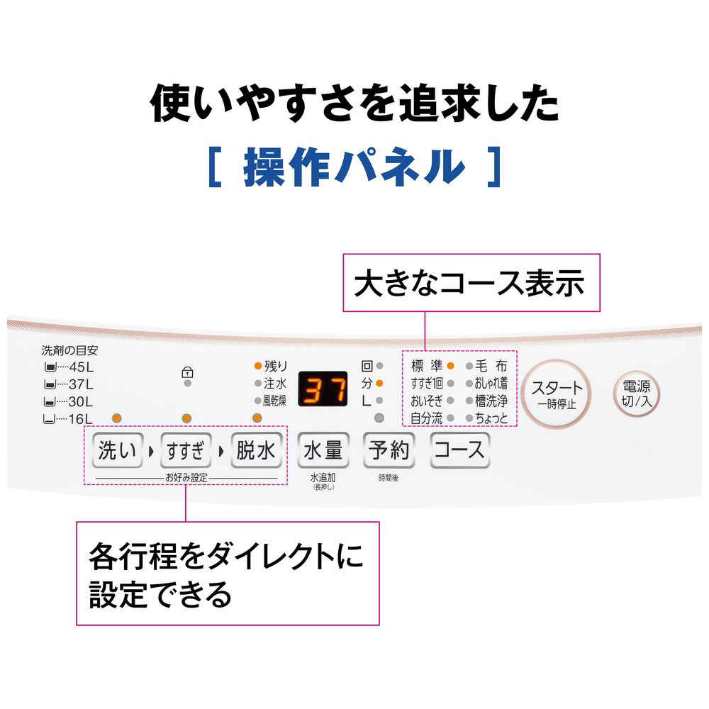 全自動洗濯機 ホワイト AQW-S5RBK(W) ［洗濯5.0kg /簡易乾燥(送風機能