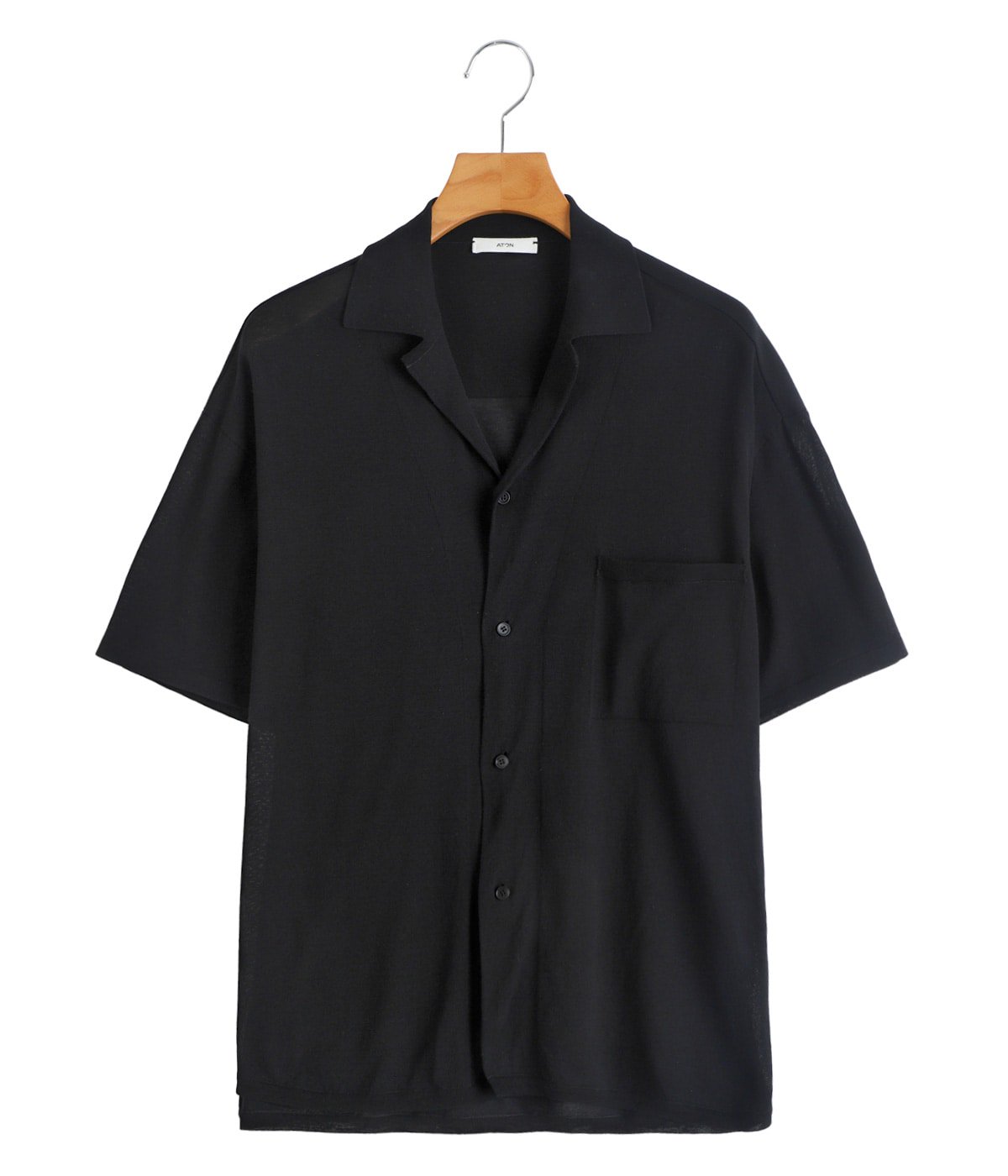 予約】【レディース】HIGH TWIST COTTON KNIT SHIRT | ATON(エイトン