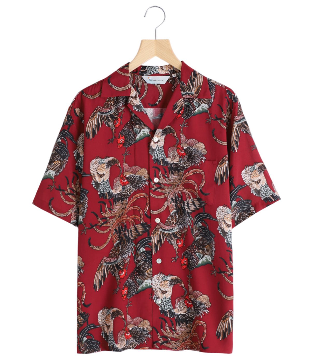 RAYON SHORT SLEEVE ALOHA SHIRT(伊藤若冲 群鶏) | NIPOALOHA