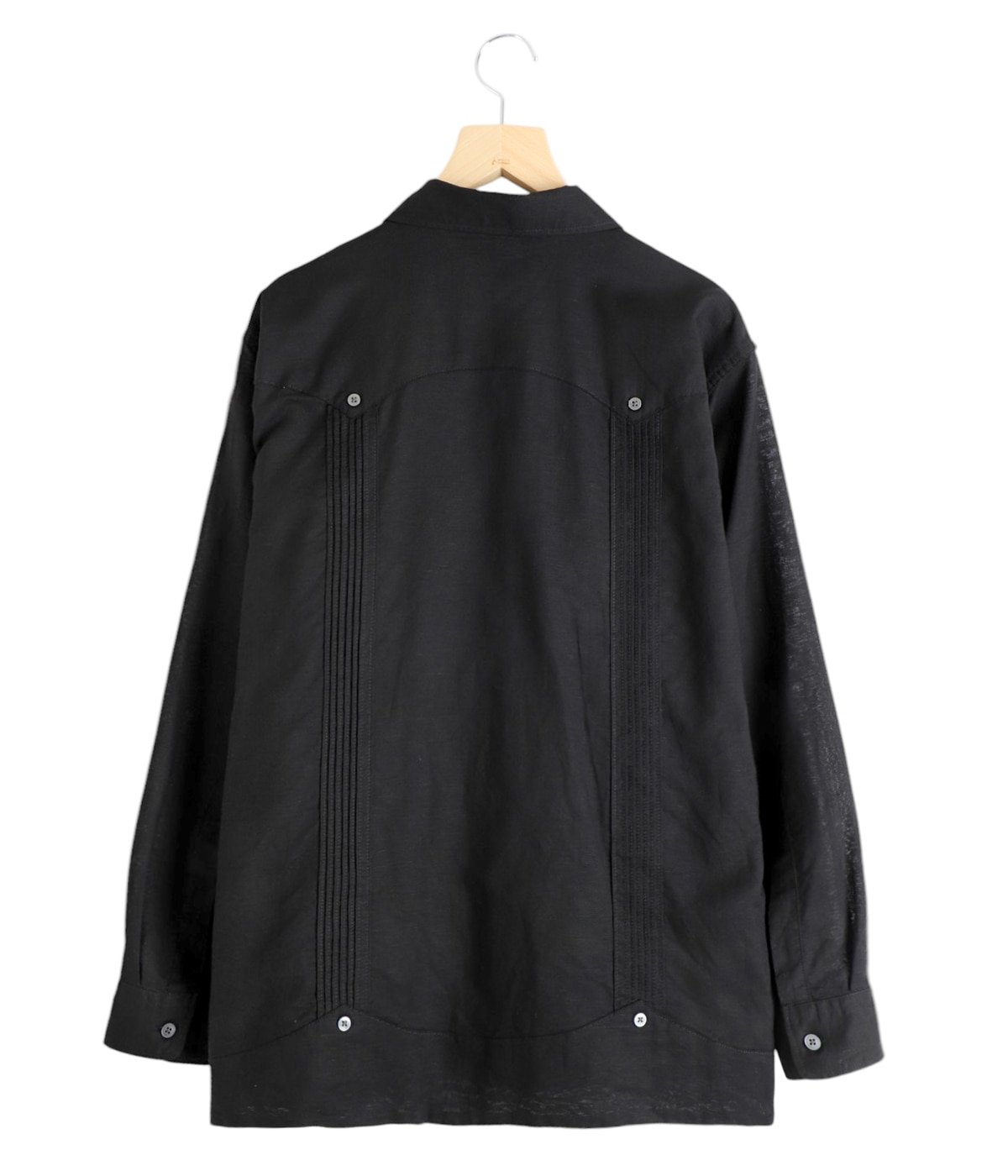 Guayabera Shirt Black Handkerchief Linen | ENGINEERED GARMENTS