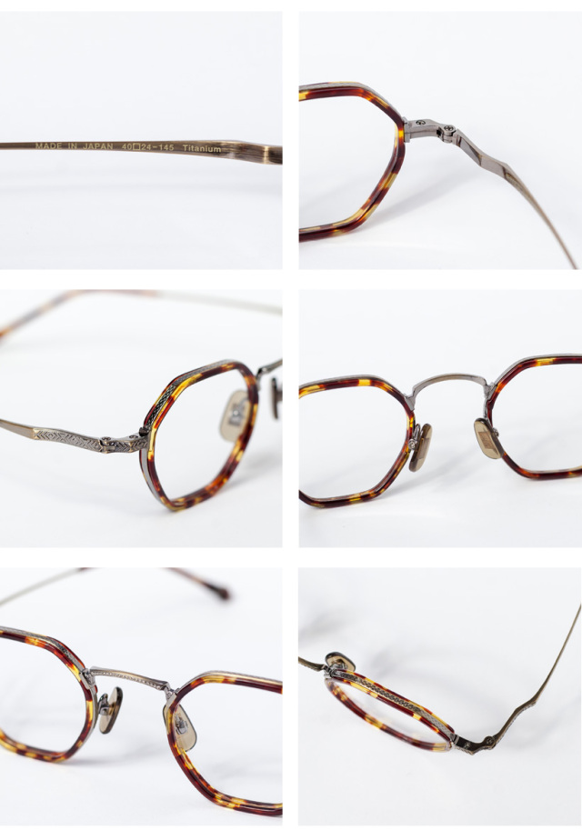 内藤熊八作 コンビネーション ポリゴンフレーム N-047S 日本製 鯖江