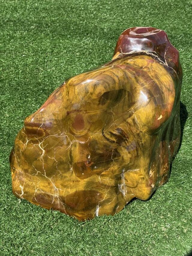 赤石 磨き 鑑賞石 水石 景石 【商品番号：m-ni131-2】