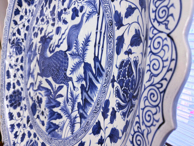 景徳鎮 青花麒麟文大皿 【商品番号m-so003】