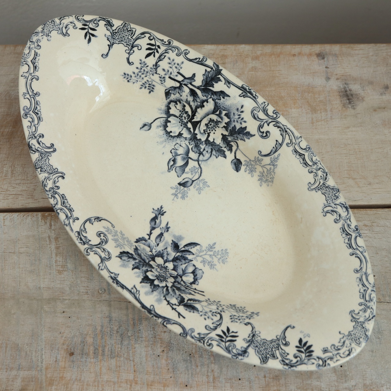 アンティーク ラヴィエ オーバル皿 FLOREAL フランス ショワジールロワ