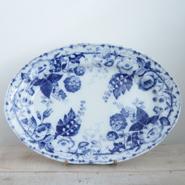 アンティークプレート オーバル皿 スズラン FLORA MUGUET フランス