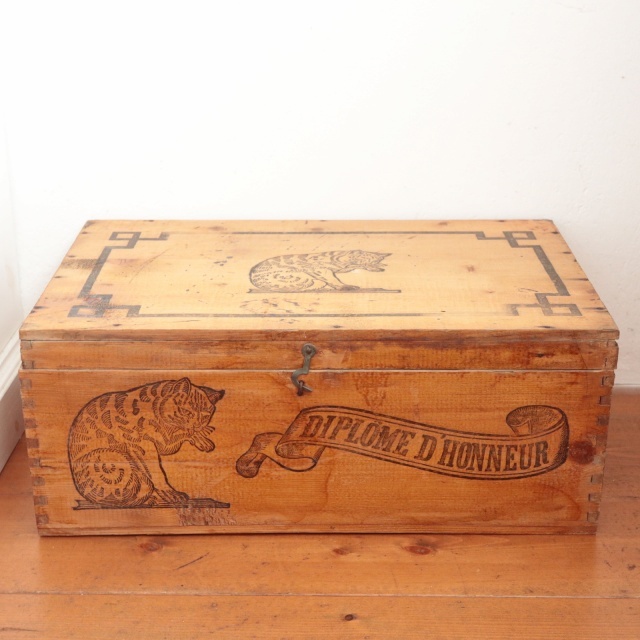 アンティーク ネコ 木箱 LE CHAT HOFFMANN