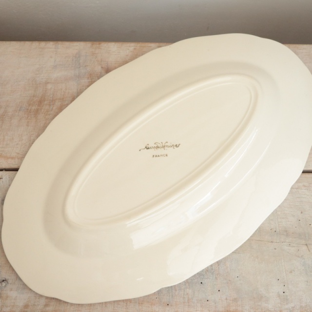 アンティーク ラヴィエ 花リム オーバル皿 フランス サルグミンヌ製