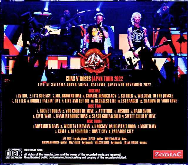 Guns N' Roses ガンズ・アンド・ローゼス/Saitama,Japan 11.6.2022