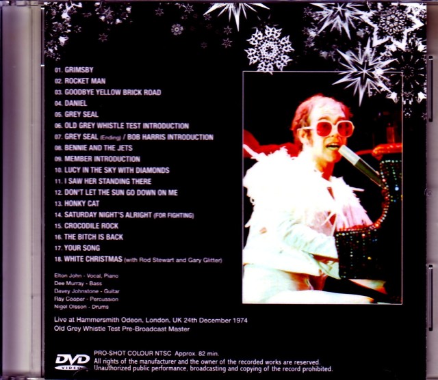 Elton John エルトン・ジョン/London,UK 1974 Pre-Broadcast Ver.