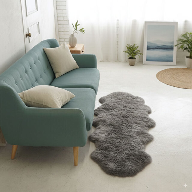 洗えるムートンラグ 2匹サイズ 長毛タイプ 全6色 ニュージーランド産