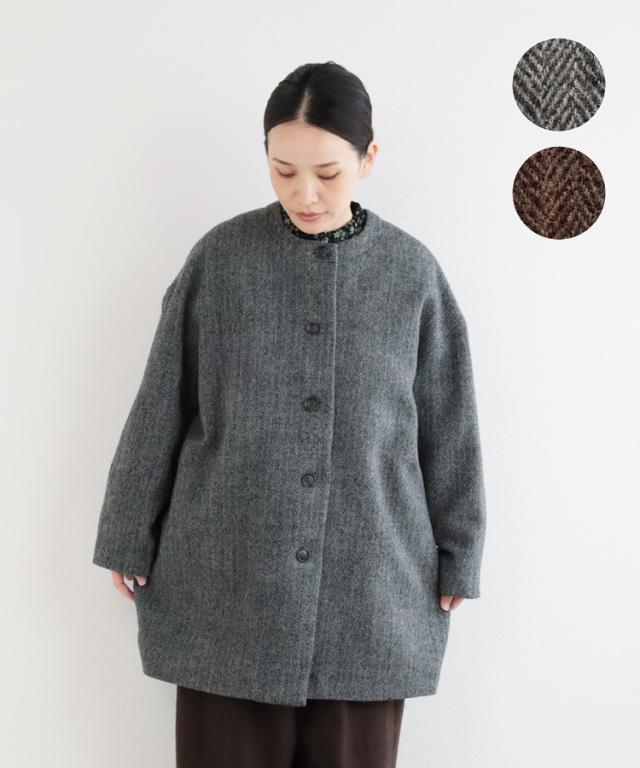 nofl】ウールガーゼヘリンボーンコート 644211510 | ナチュラル服通販