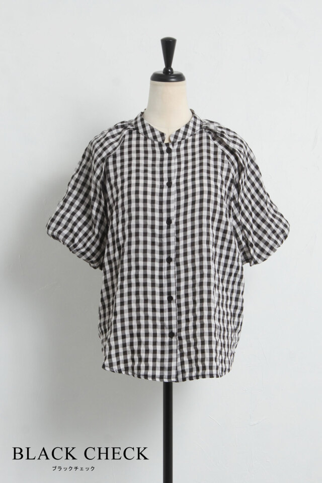 ギンガムチェックブラウス