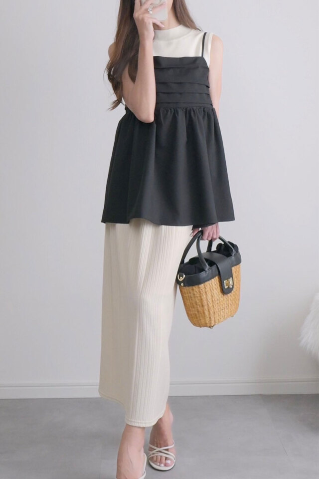 maria_r_t_yさんコラボ】バックリボンタックキャミソール