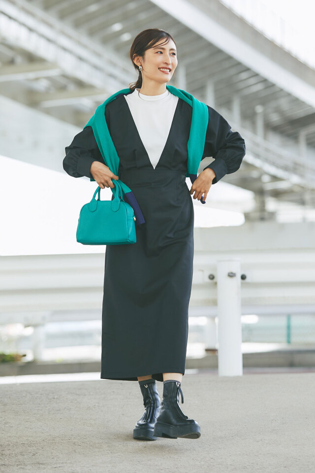 バイカラーIラインワンピース