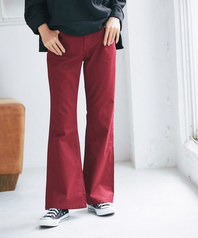 カラーフレアパンツ