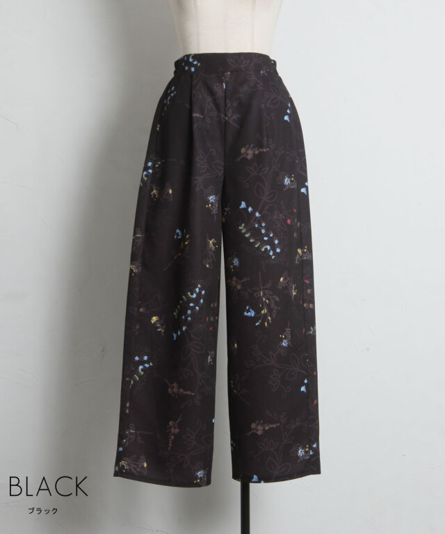 オフィシャルサイト限定】フラワープリントタックストレートパンツ