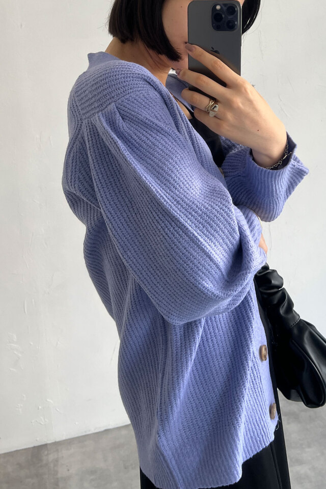 モヘアライクオーバーサイズカラーカーディガン