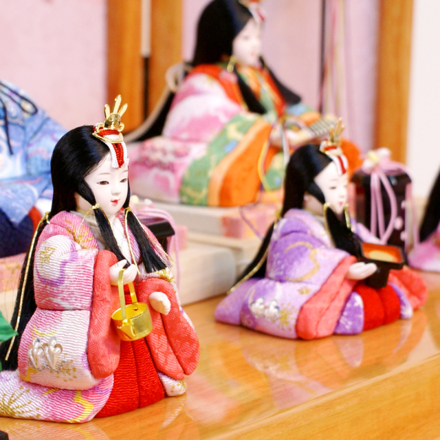 久月作 立雛人形 紫・赤 久月作 立雛人形 紫・赤 【公式通販】