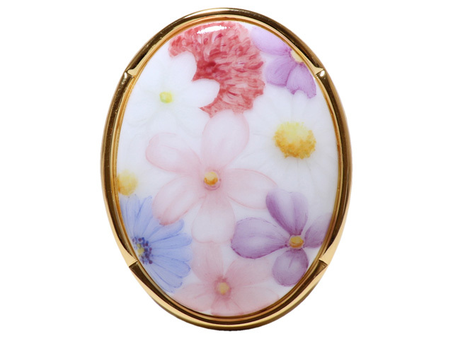 手描き】クラシックローズ ブローチ兼用ペンダント