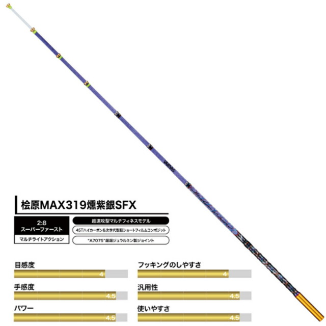 バリバス ワカサギ穂先 桧原MAX319燻紫銀SFX(mo-125491)