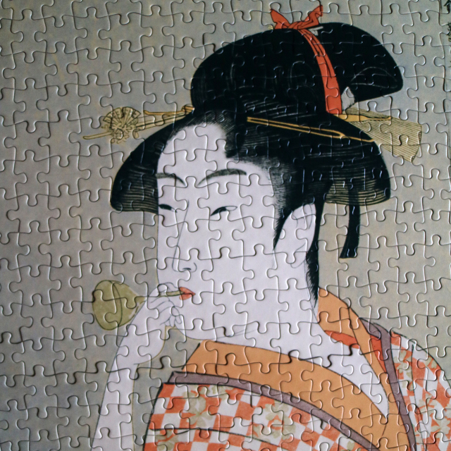 喜多川歌麿 婦女人相十品・ポッピンを吹く娘 大型ジグソーパズル 500