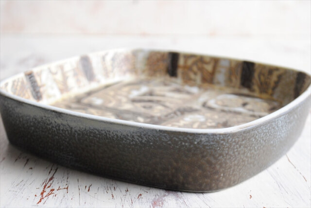 Royal Copenhagen Fajance Baca スクエアトレー 17cm プレート 魚柄